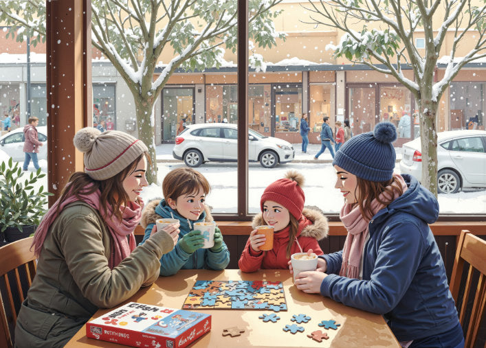 Cafe in a Snowy Town